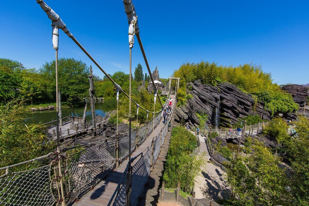 Suspension bridge View of the suspension bridge in Adventure Isle
