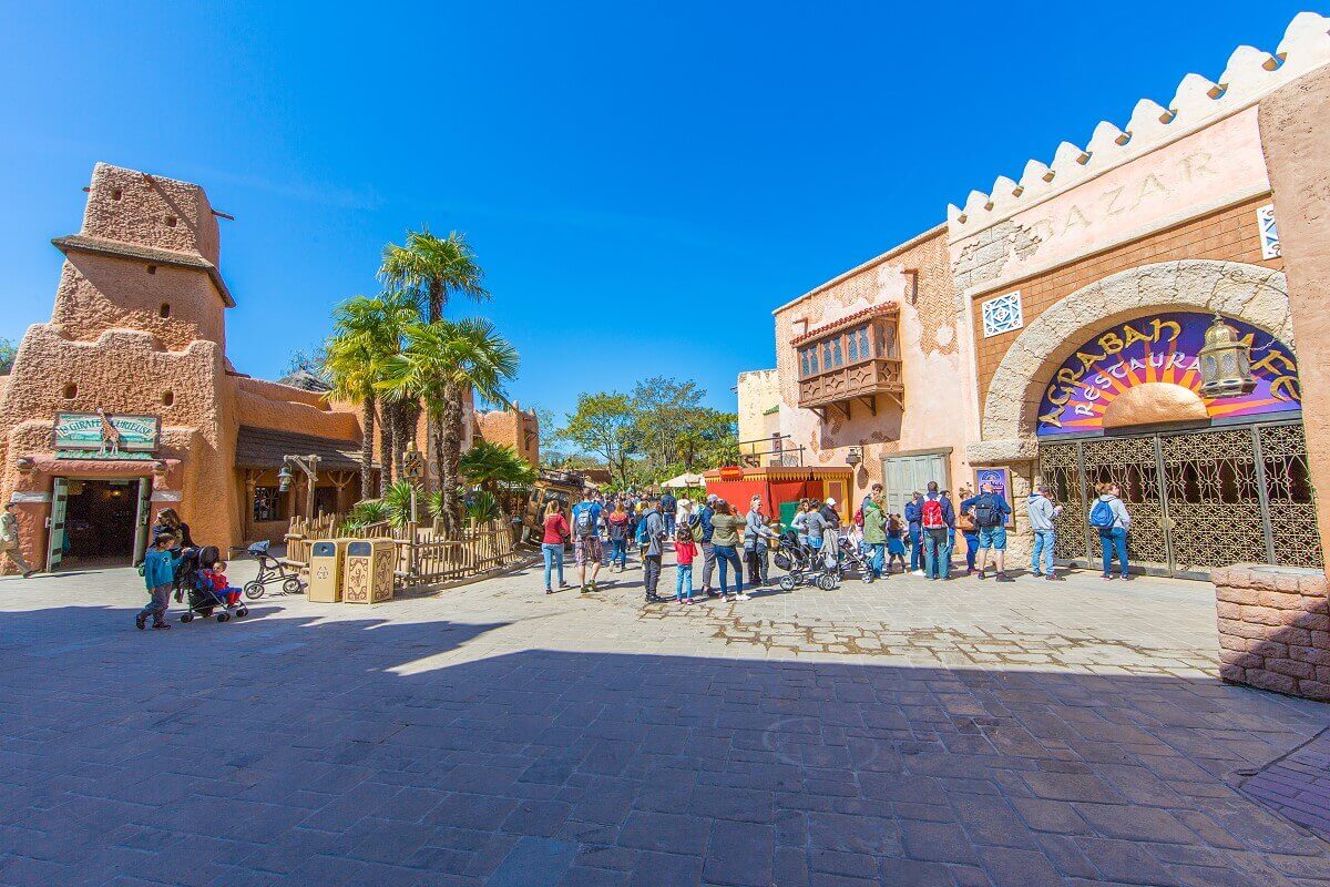 Square in front of the Agrabah Cafe Restaurant a large square in front of the oriental designed restaurant Agrabah Cafe