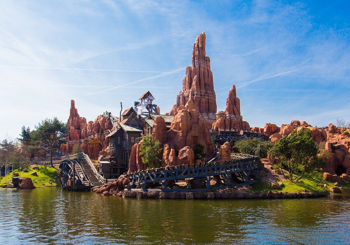 Big Thunder Mountain in Frontierland View of the Rivers of the Far East and Big Thunder Mountain in Frontierland