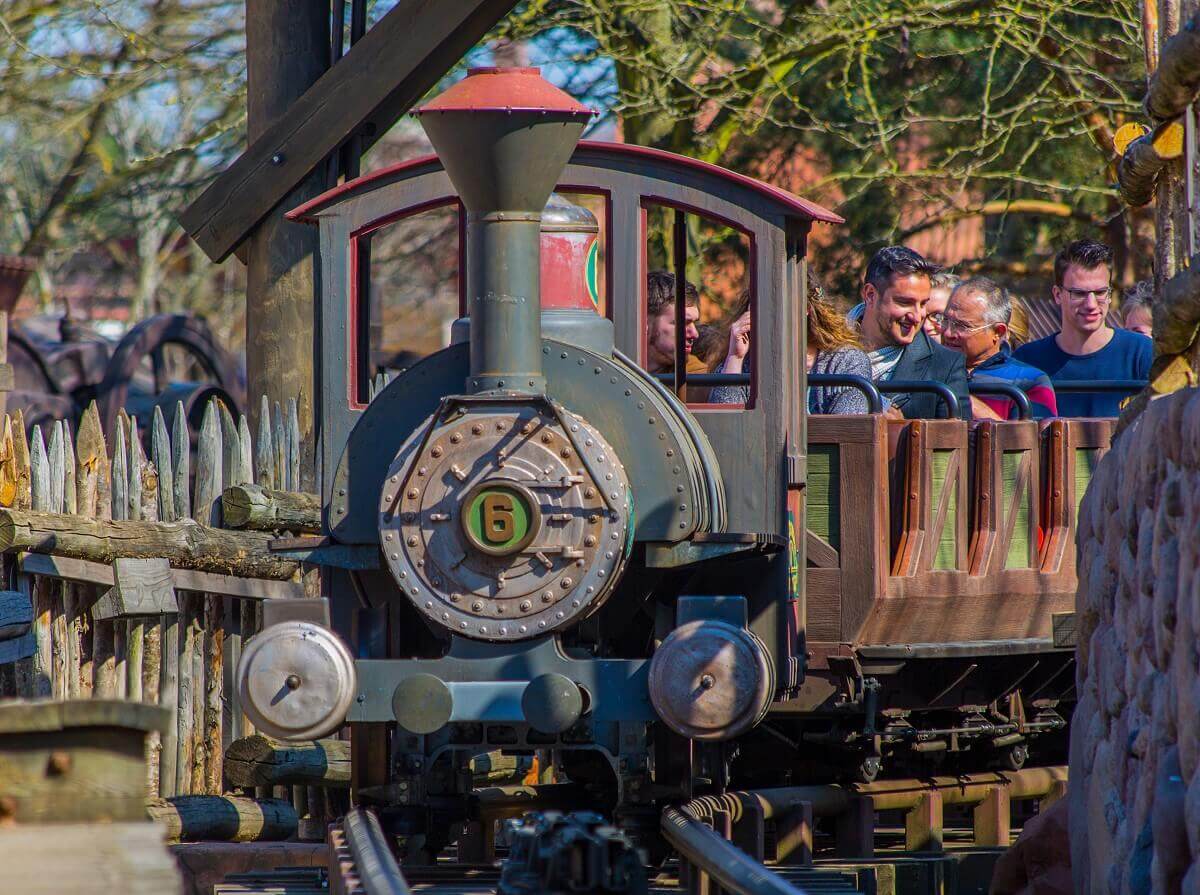 The train is coming View of an arriving train at Big Thunder Mountain in Frontierland