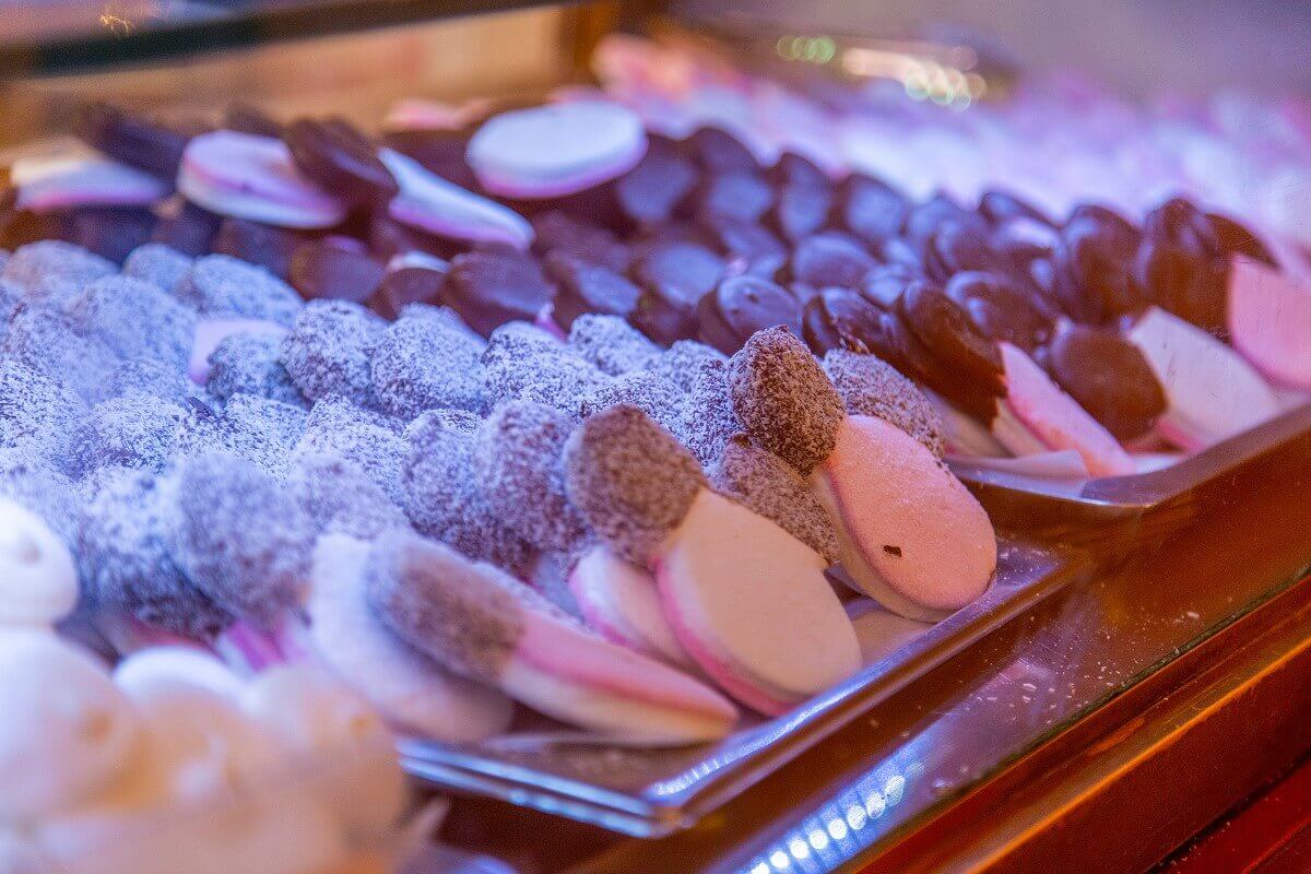 Mickey shaped cookies Cookies in the shape of a Mickey head, the ears are covered with chocolate or coconut flakes