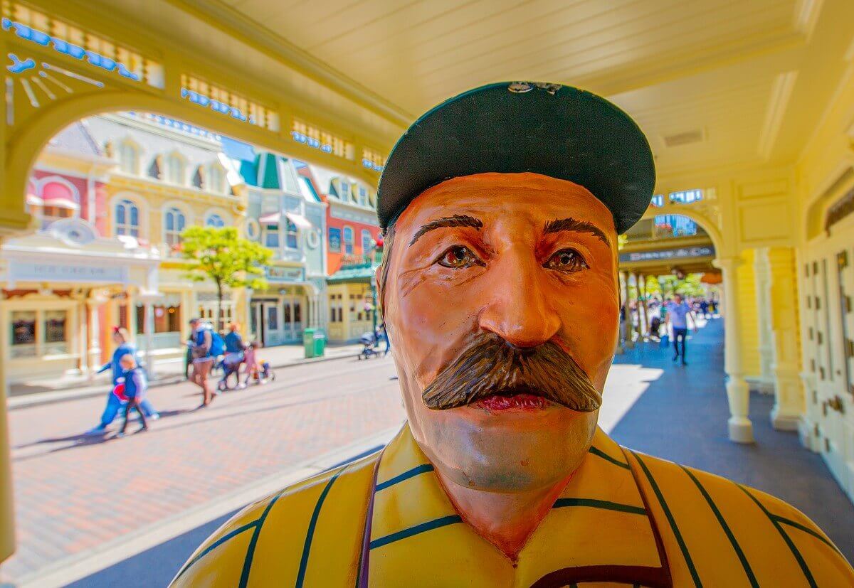 Baseball player The head of the life-size figure of a baseball player in front of Casey's Corner