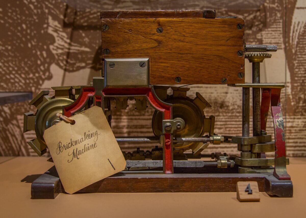 Model of a brick making machine Model of a brick making machine