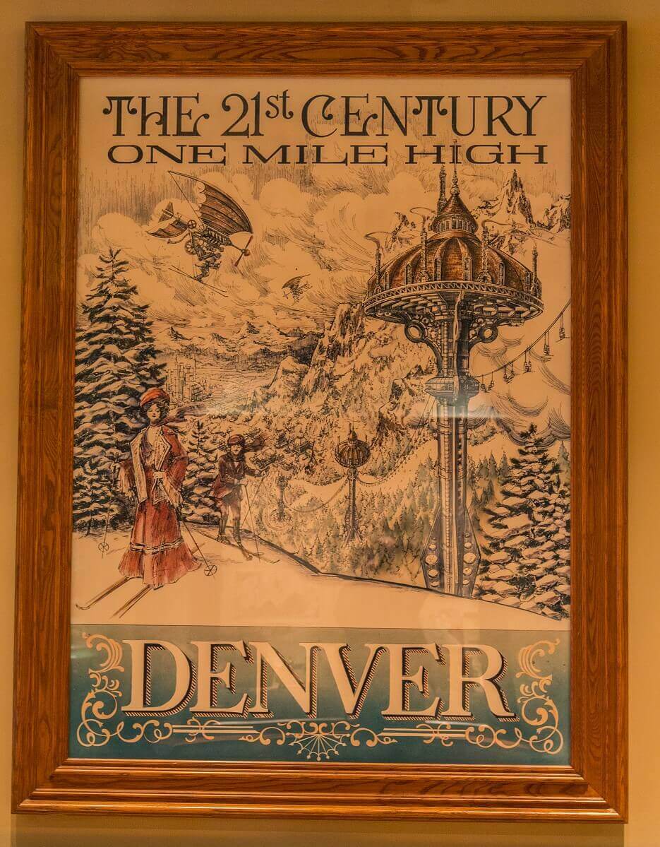 Denver in the 21st century Denver in the 21st century with futuristic towers leading over the ski lifts