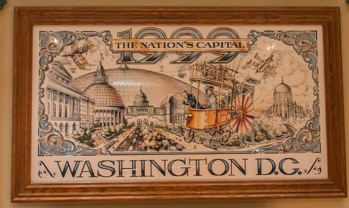 Washington D.C. 1999 - The Nation's Capital Washington D.C. 1999 - The Nation's Capital - a flying car powered by propellers flies along The Mall