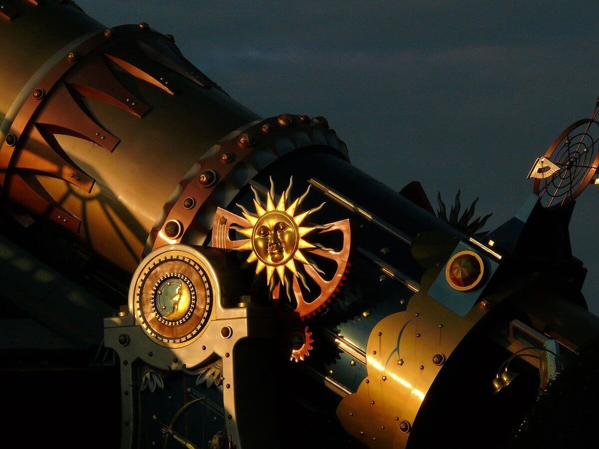 Rocket at Space Mountain View of details of the rocket tunnel at Space Mountain