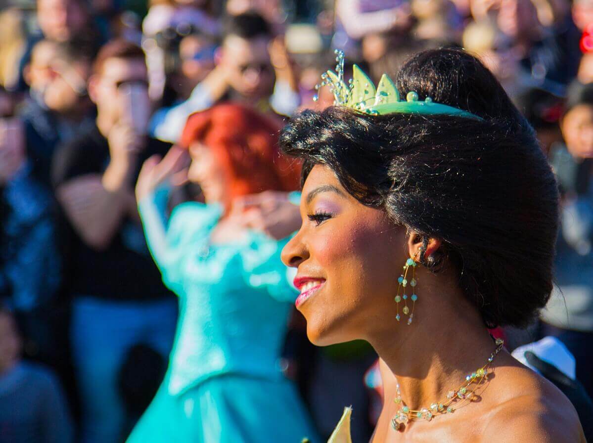 Portrait of Princess Tiana Side portrait of Princess Tiana wearing a green tiara
