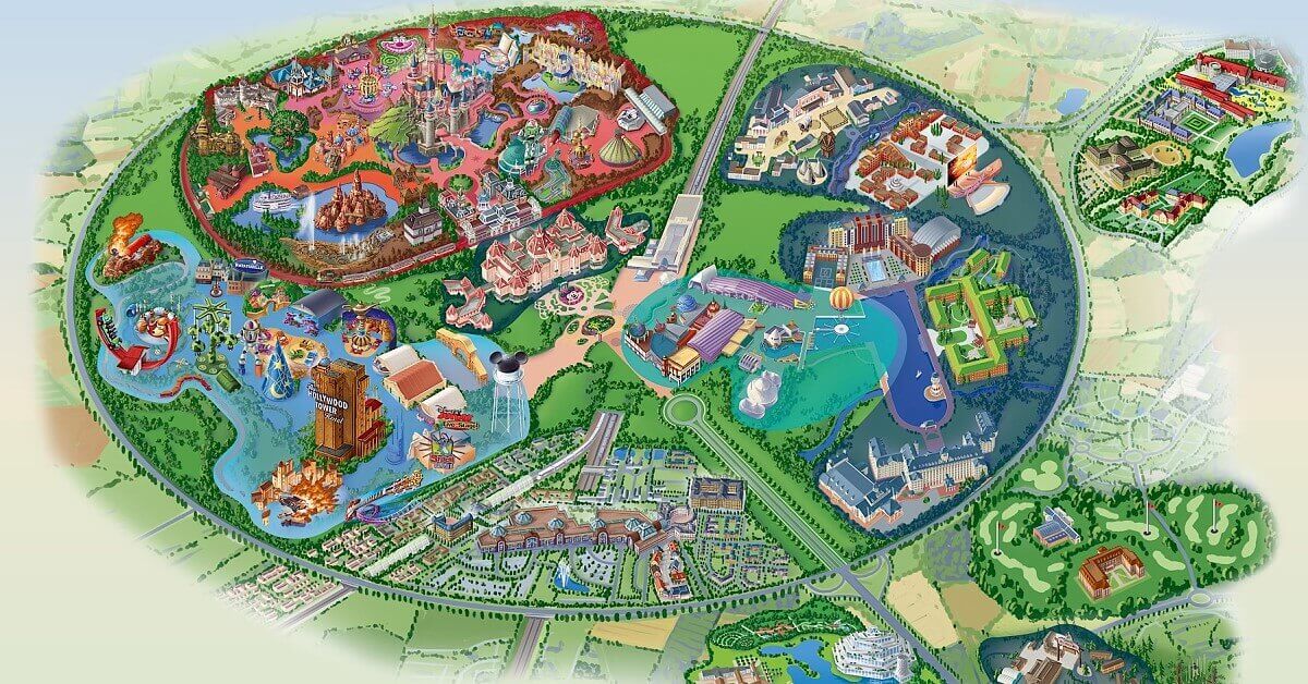 Extract from the map of the Disneyland Paris resort