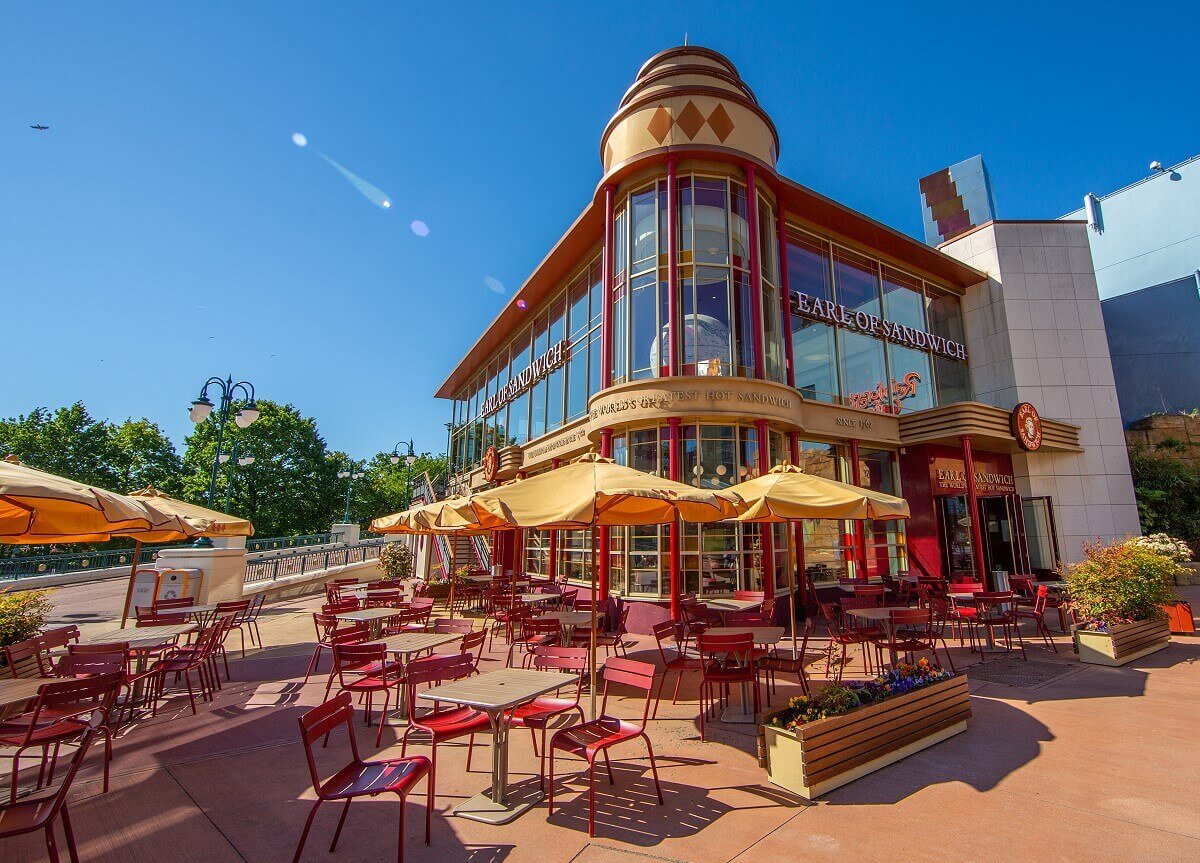 Terrace and glass front of the Earl of Sandwich Terrace and glass front of the Earl of Sandwich