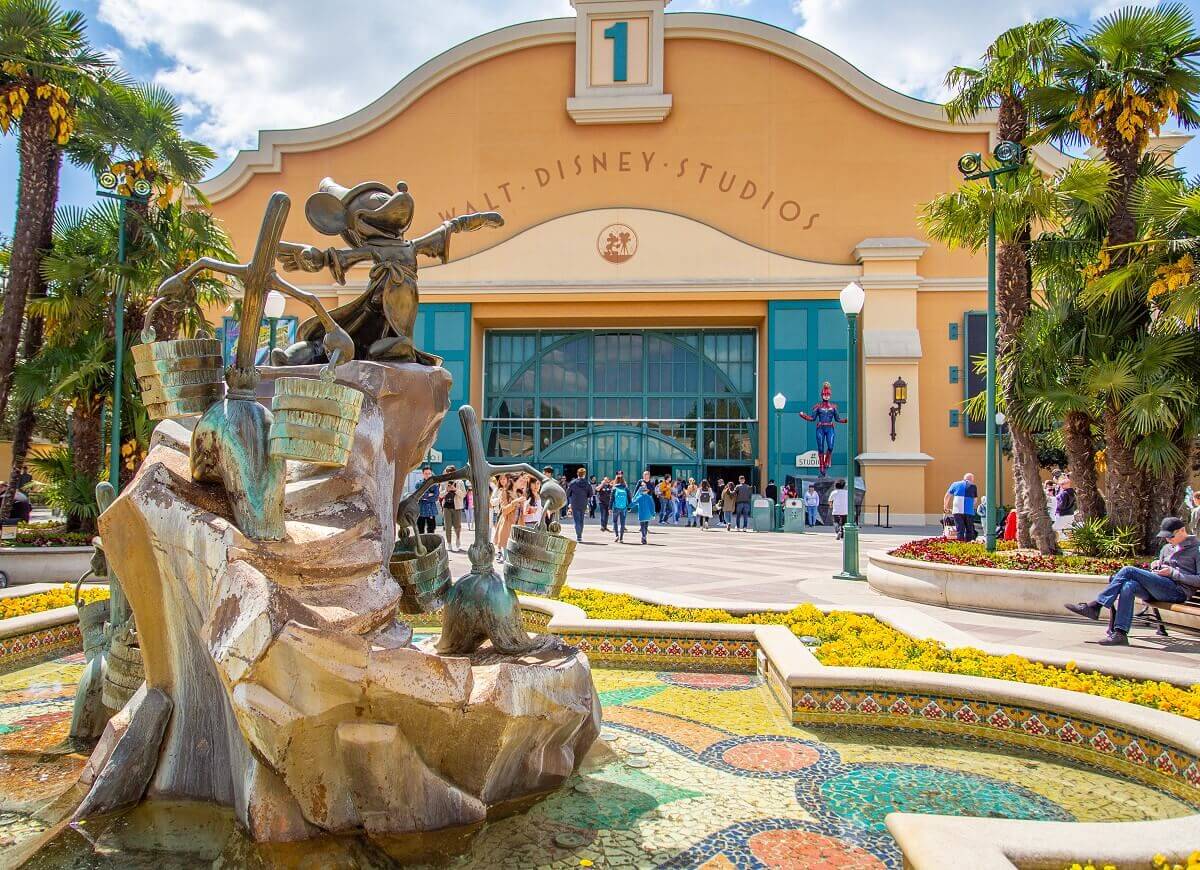 View of Studio 1 from Front Lot View of Studio 1 from the Front Lot with the Mickey Mouse fountain in the foreground.