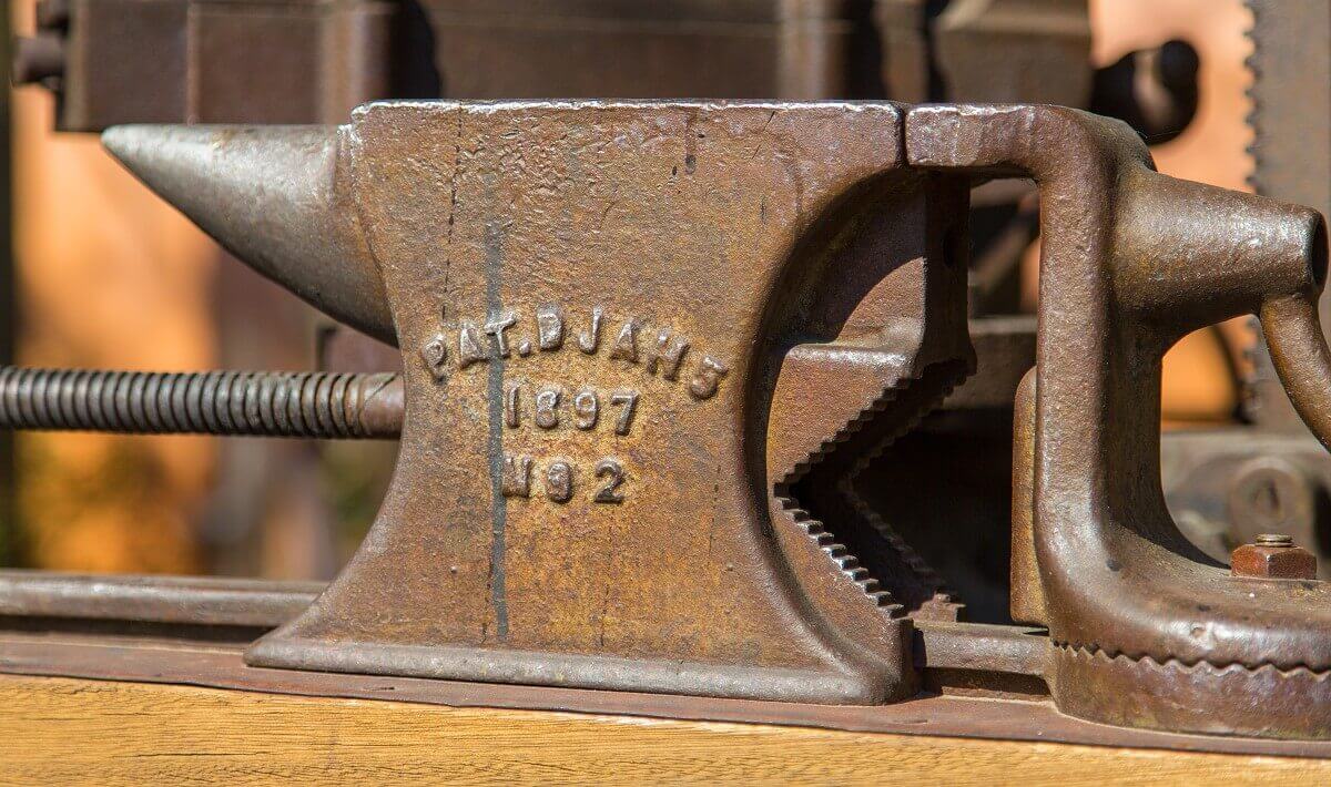 Rusty anvil Close up of a large rusty anvil in the Frontierlands decoration.