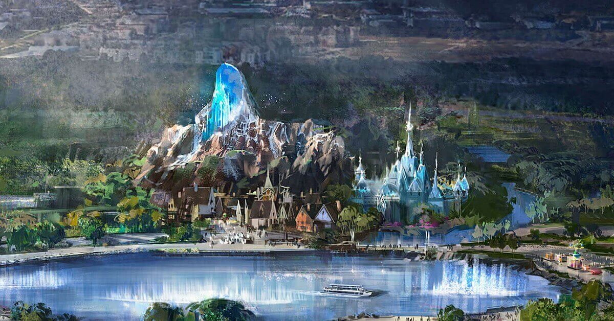 Frozen Land (Arendelle) in Disneyland Paris Concept Art of Frozen Land in Disneyland Paris, located on the back bank of the new lake in Walt Disney Studios