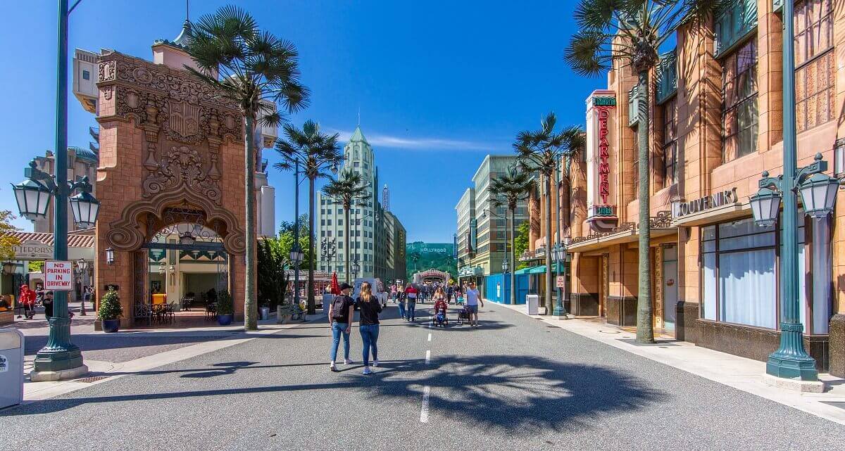 Hollywood Boulevard View over the entire Hollywood Boulevard lined with scenery