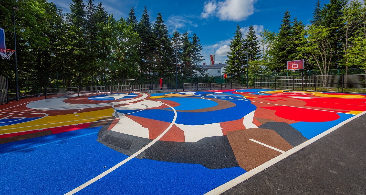 Hero Training Zone basketball court A comic-style basketball court