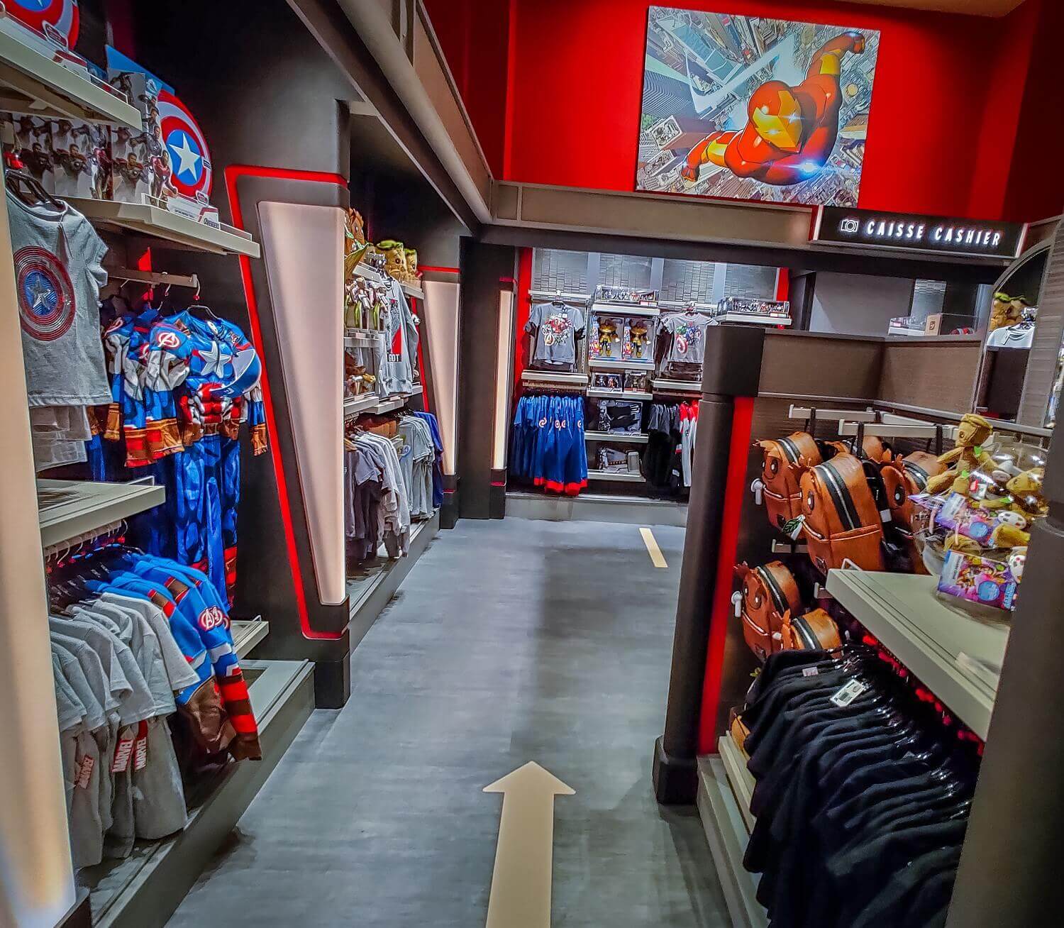 New York Boutique The hotel's shop with many merchandise items, an Iron-Man picture hangs over a shelf