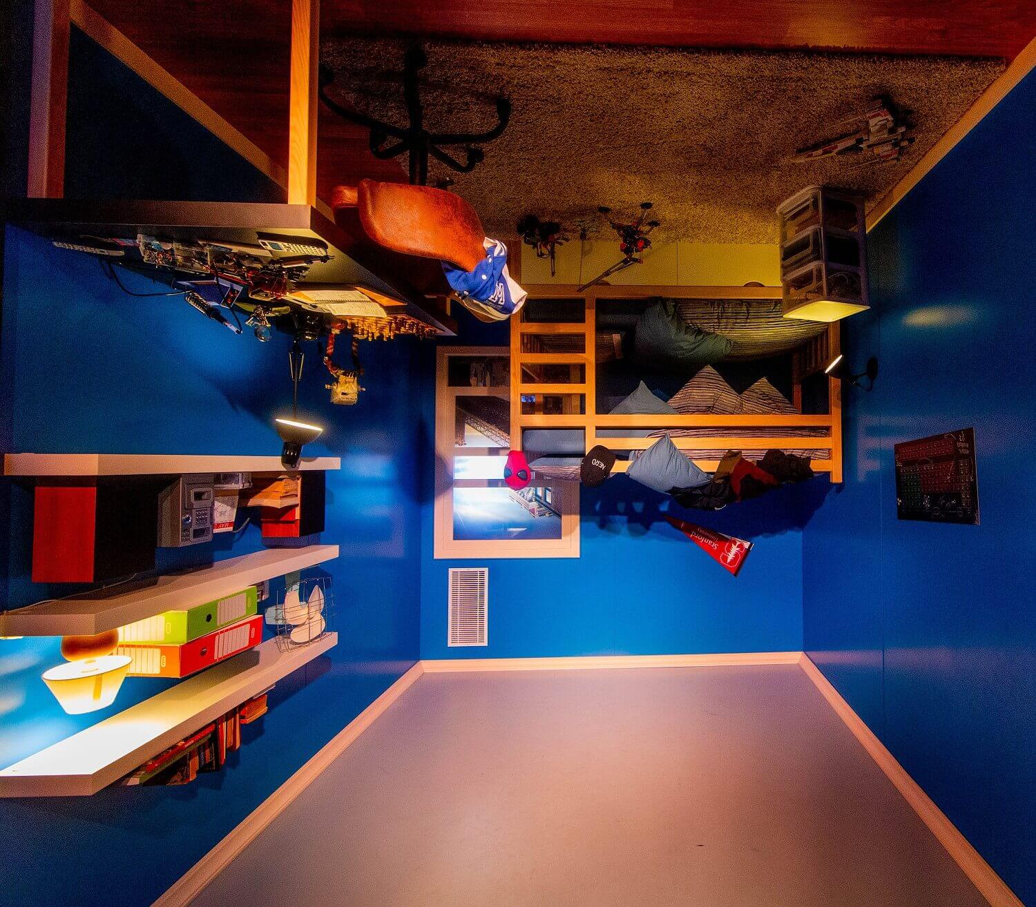 Spidermans Room at Super Hero Station At Spidermans Room, everything is upside down.