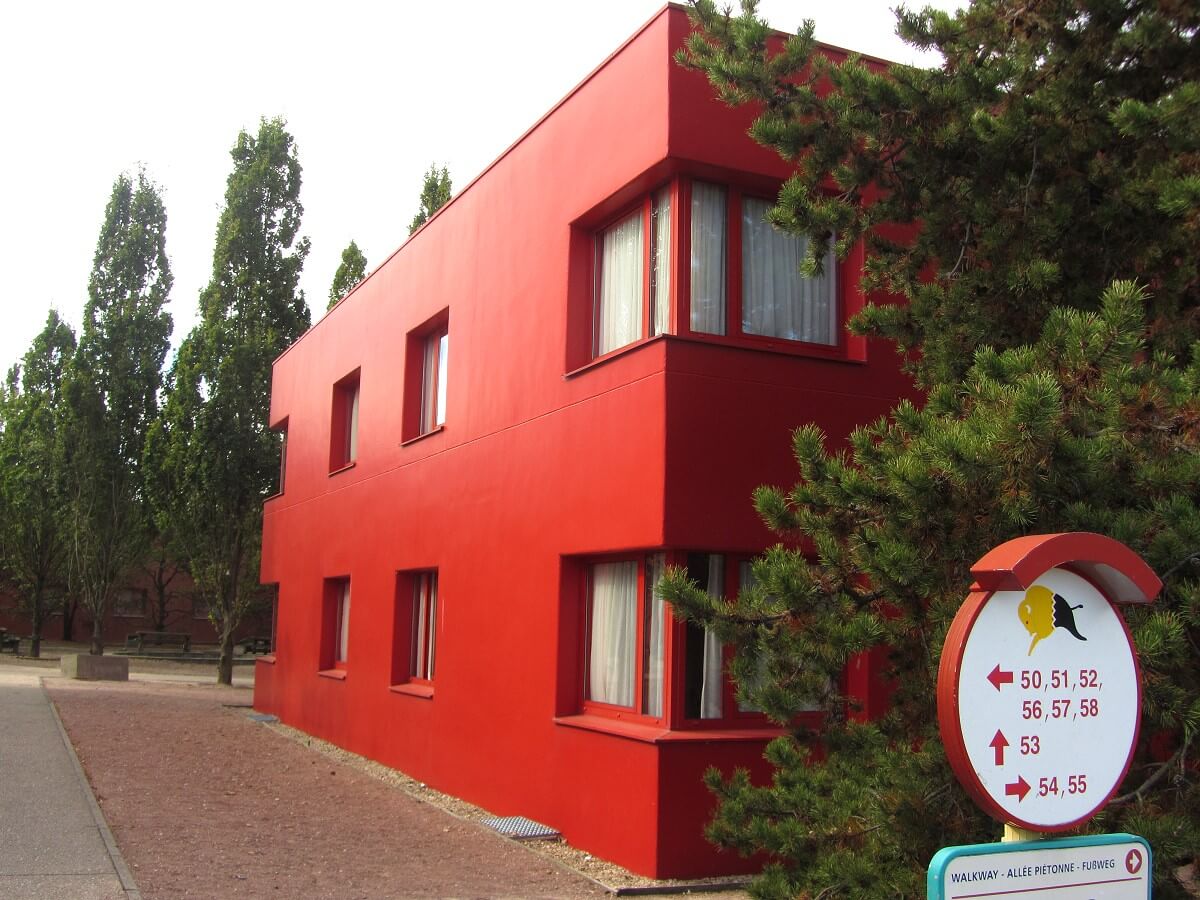 red hotel building Santa Fe The former red Santa Fe hotel building, which is a brothel.