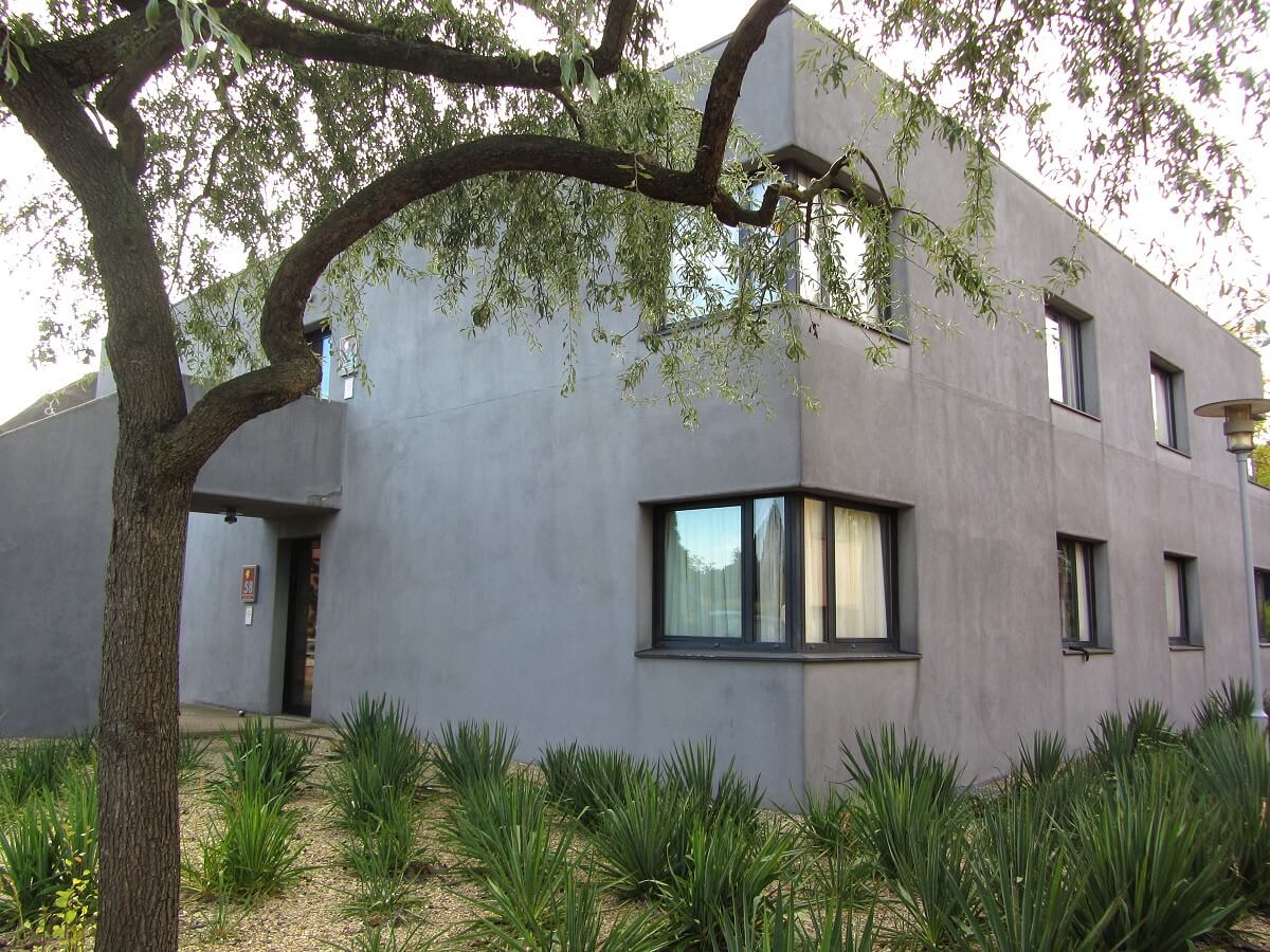 white hotel building Santa Fe The former hotel building, built of plain concrete, symbolised a prison.