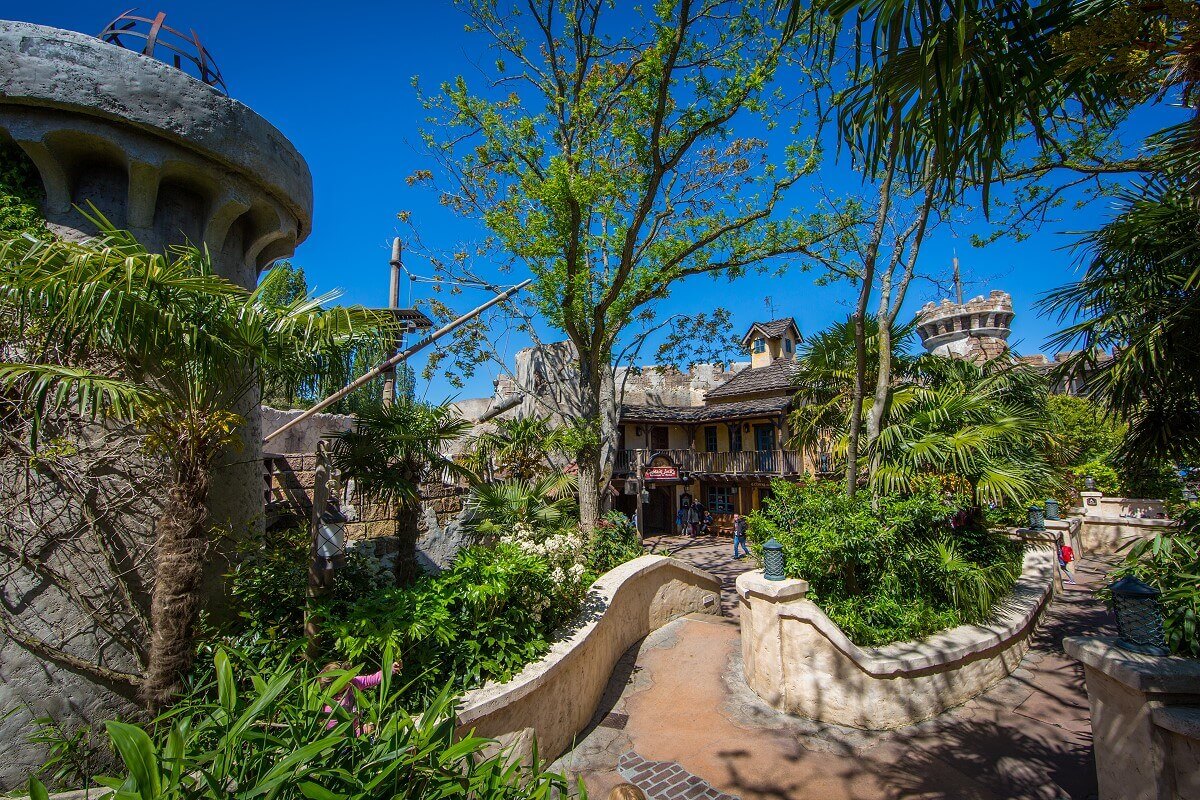 Path to Captain Jack's Restaurant a narrow path leads to Captain Jack's restaurant in Adventureland