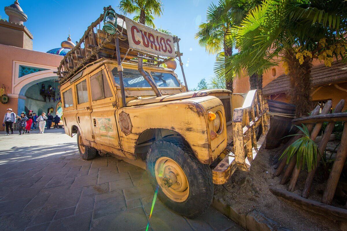 Side view of the truck Side view of the yellow truck at the Adventureland bazaar