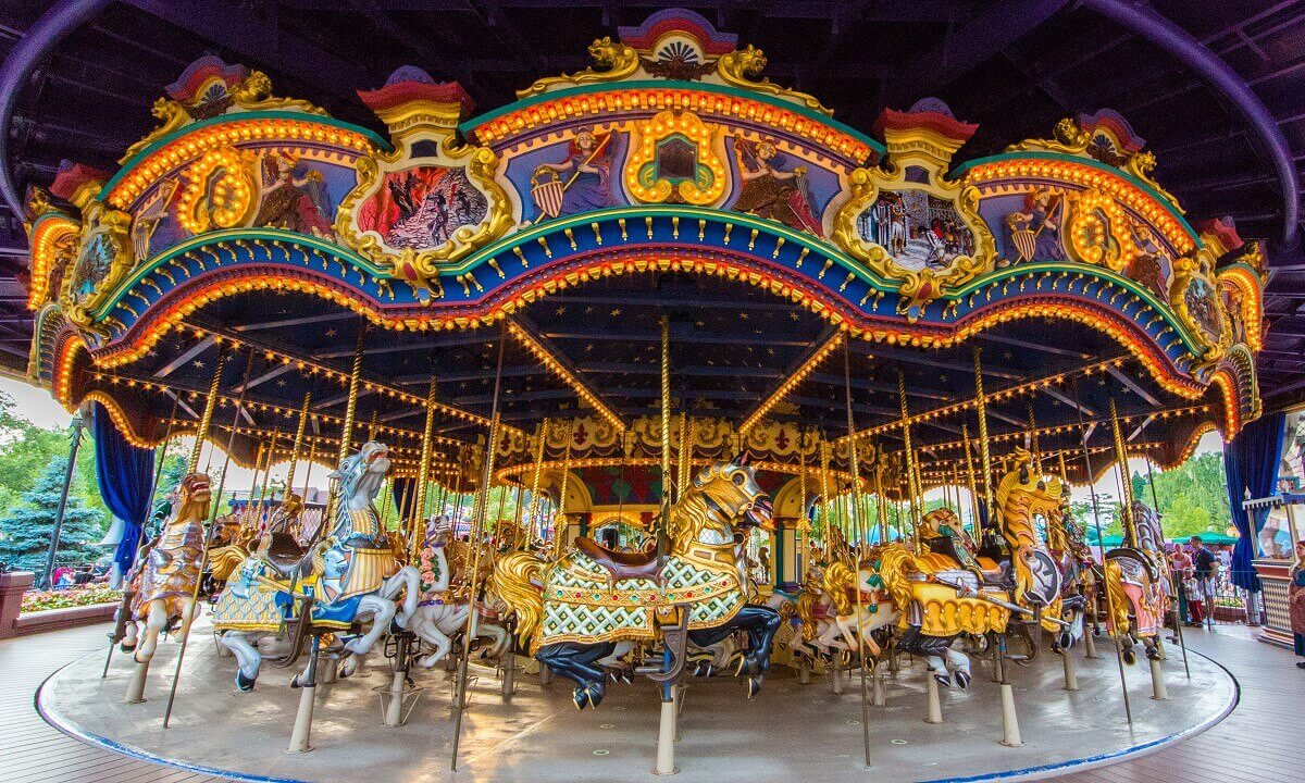 Lancelot's Carousel View of the detailed carousel in Fantasyland