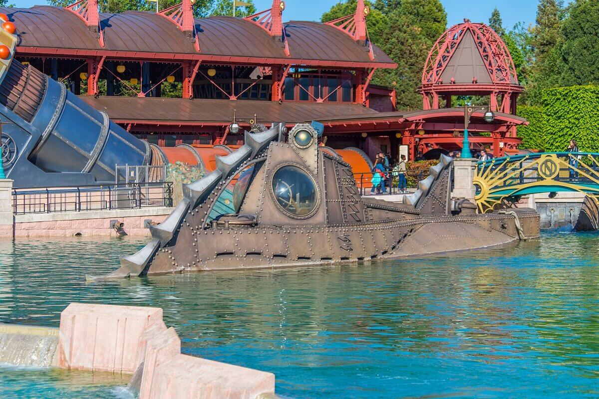 The Nautilus in a body of water in Discoveryland you can see Captain Nemo's Nautilus