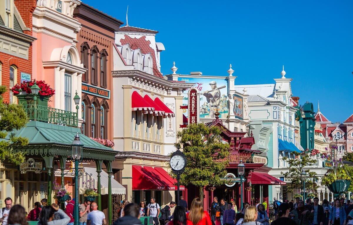 View over the upper floors of Main Street U.S.A. View over the upper floors of Main Street U.S.A. from Cable Car Bake Shop to Floras Boutique
