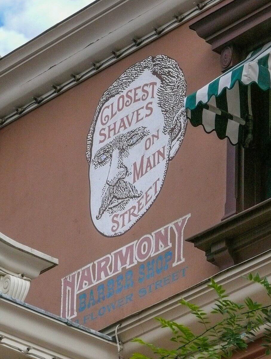 Advertising for the Harmony Barber Shop Advertising for the Harmony Barber Shop in Flower Street