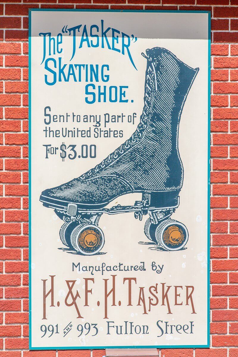 Advertising for The Tasker roller skate Advertising for 'The Tasker' roller skate