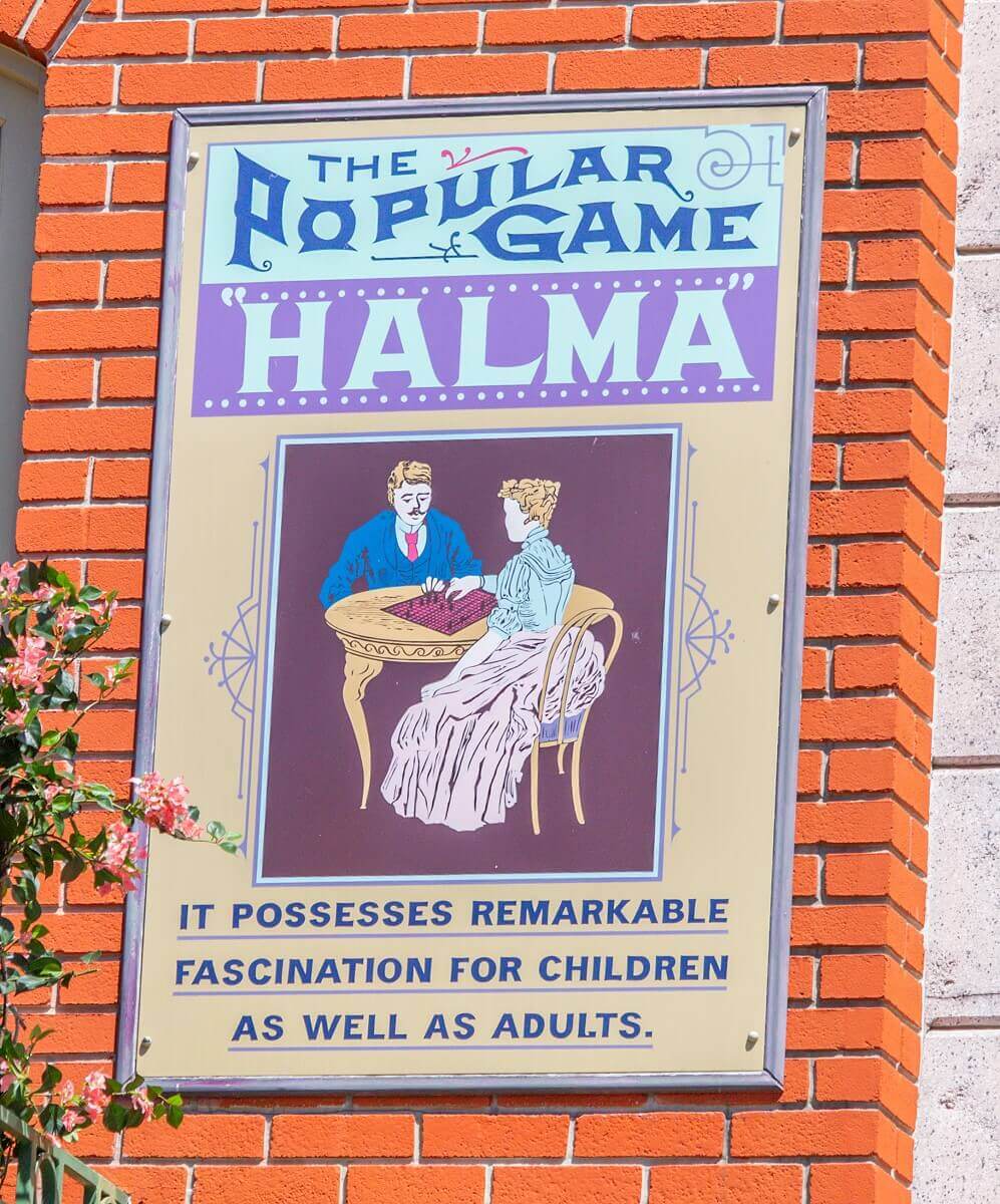 Advertising for Halma Advertisement for a Halma game with a message: The Popular Game - it possesses remarkable fascination for children as well as adults