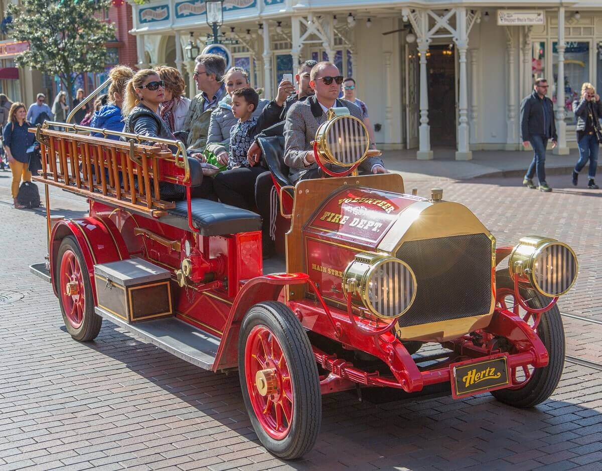 Side view of the fire engine Side shot of Main Street Volunteer Fire Department fire truck.