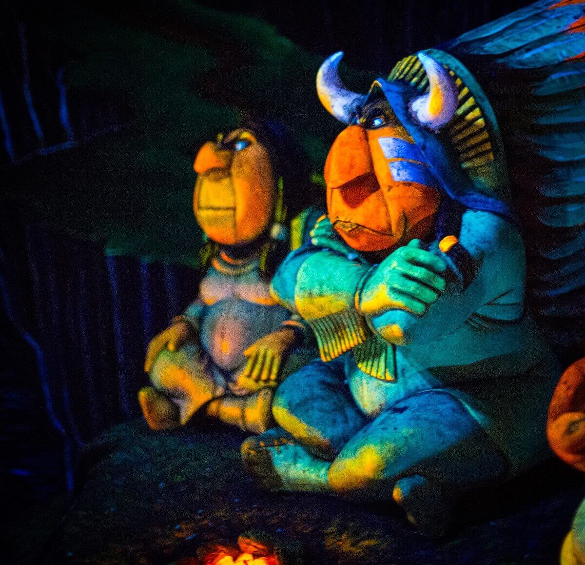 Indian Chief The figure of the Indian chief from Disney's Peter Pan sits cross-legged and looks grimly