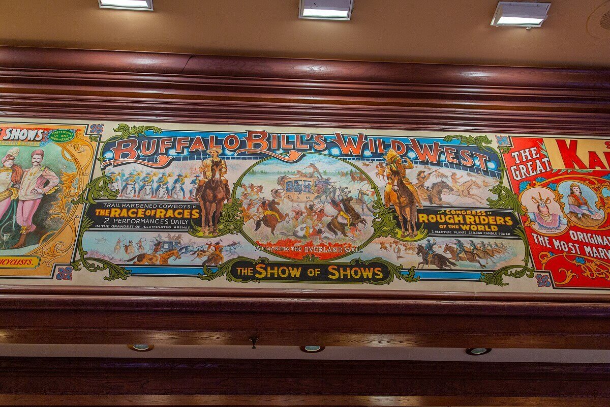 Advertising poster Buffalo Bill's Wild West Advertising poster Buffalo Bill's Wild West - The Show of Shows with motives (Cavalry, Bullfao Bill, Stagecoach Raid, Sitting Bull & Rough Riders) from the show