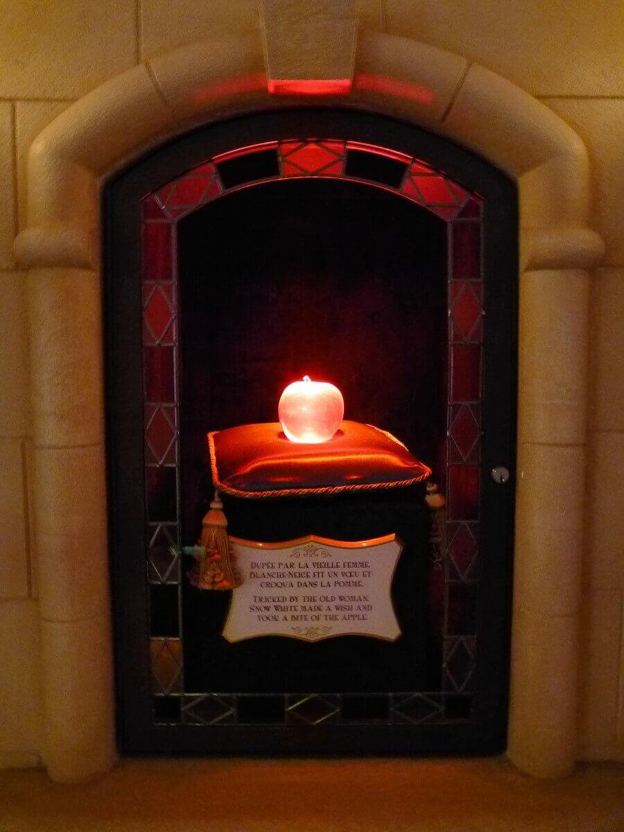 The poisoned apple Snow White's poisoned apple is on display in the Princess Pavilion