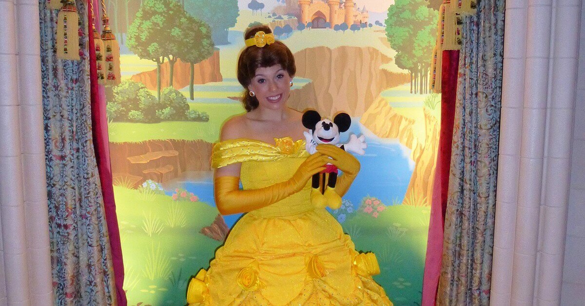 The Princess Pavilion at Disneyland Paris Belle from Beauty and the Beast in the Princess Pavilion