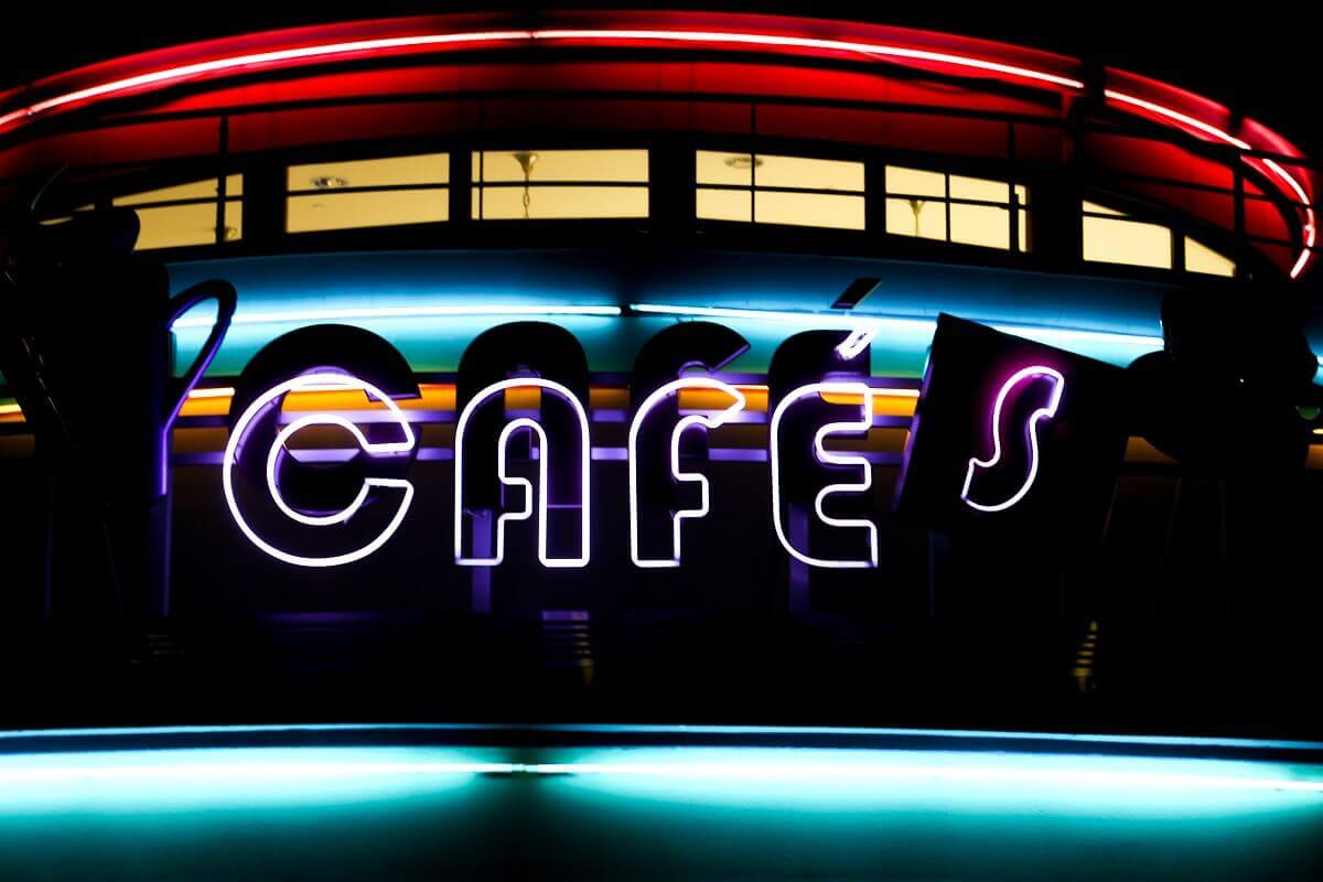 Café Cafes Café Cafes - Neon advertising for the snack bar
