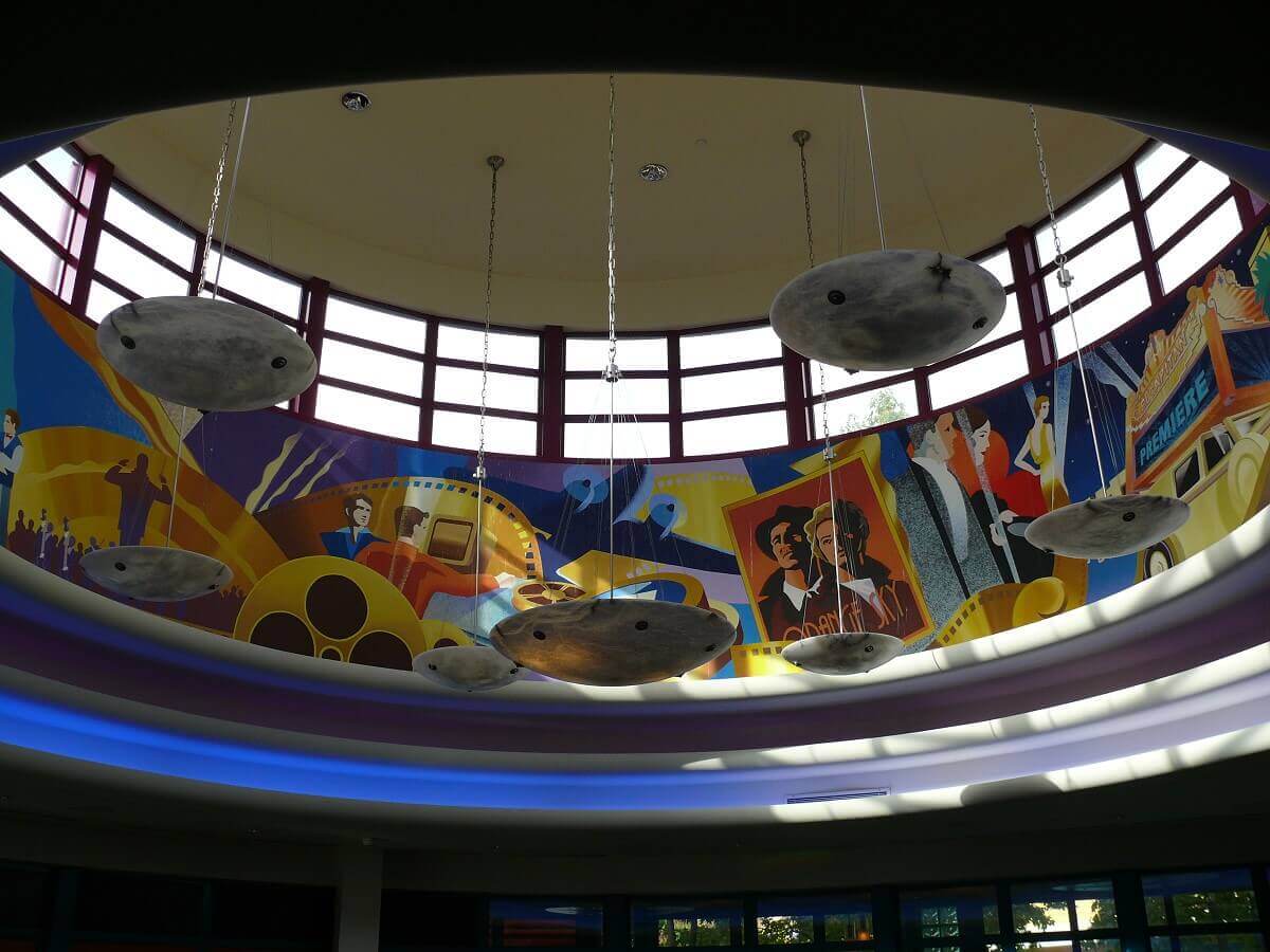 Murals in the Rotunda Mural in the rotunda with famous film scenes as paintings