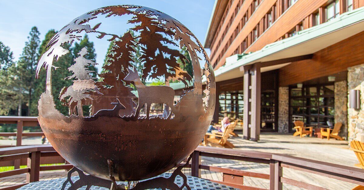 Disney's Sequoia Lodge Lakeside terrace of the Sequoia Lodge