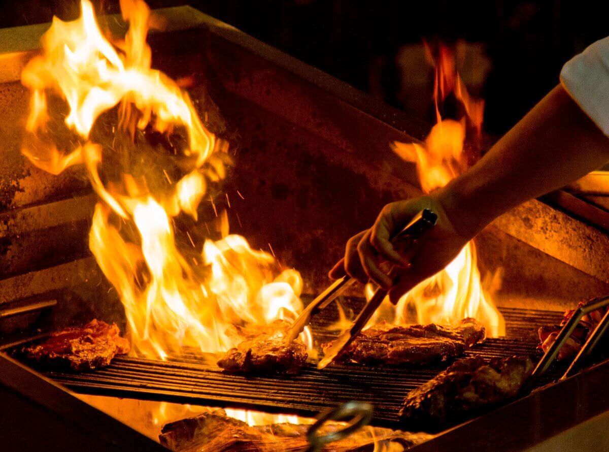 Steaks are grilled The chef grilled some steaks