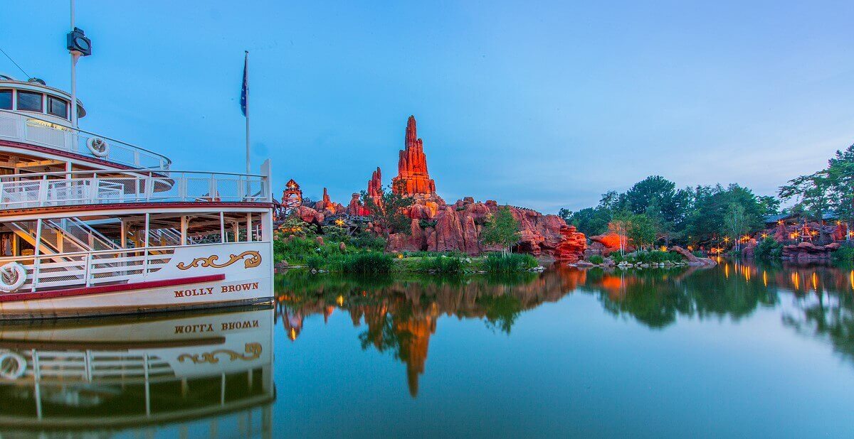 Molly Brown and Big Thunder Mountain Steamboat Molly Brown with Big Thunder Mountain in the background