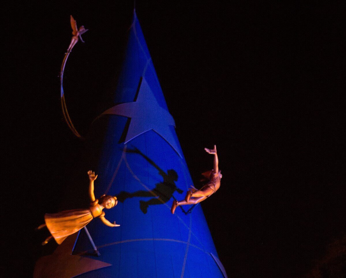 Detail of Peter Pan, Tink & Wendy on the hat Detail of Peter Pan, Tink & Wendy on the hat