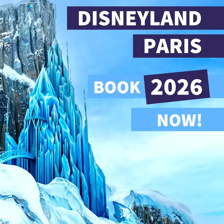 Banner Ad mobile view Disneyland Paris - book 2026 now. Pro-Tip: Early Booking is usually the cheapest option! Book now for April 2026 to March 2027 with the best price guaranteed